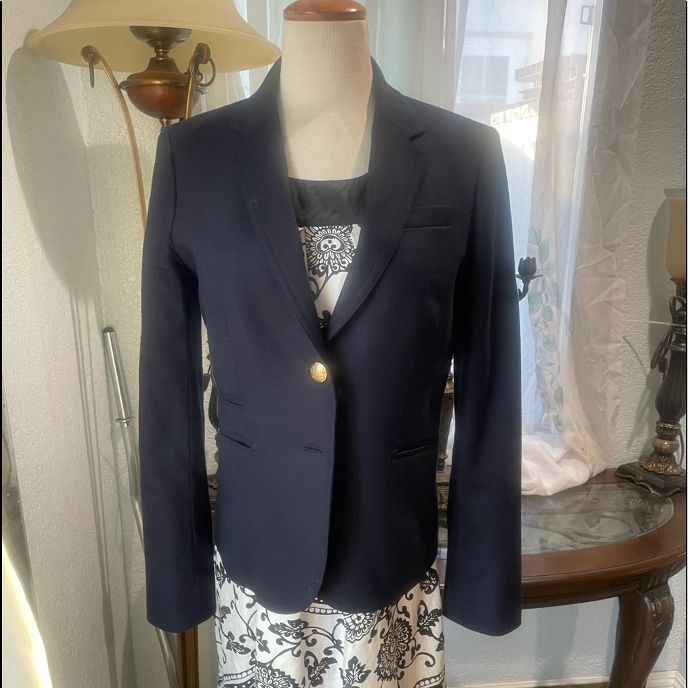 J crew 98% wool navy blazer